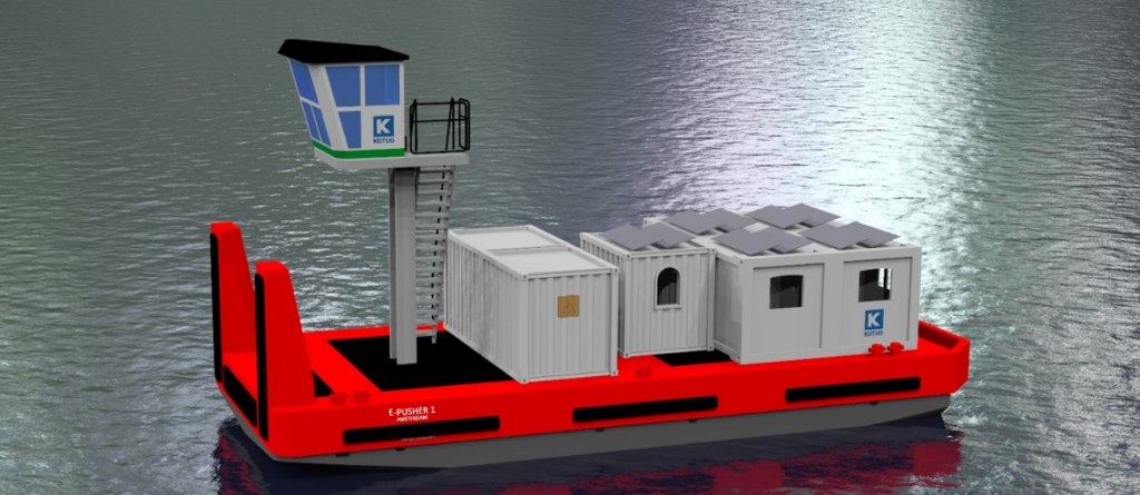 KOTUG starts with zero-emission transportation from Amsterdam to Zaandam with the first electric E-Pusher™ Type M